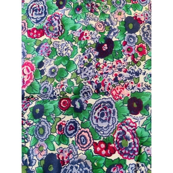 Silk Scarf Anne Fogarty for David Schwab 21" x 20.5" Blue Floral Print Japan - Picture 7 of 7